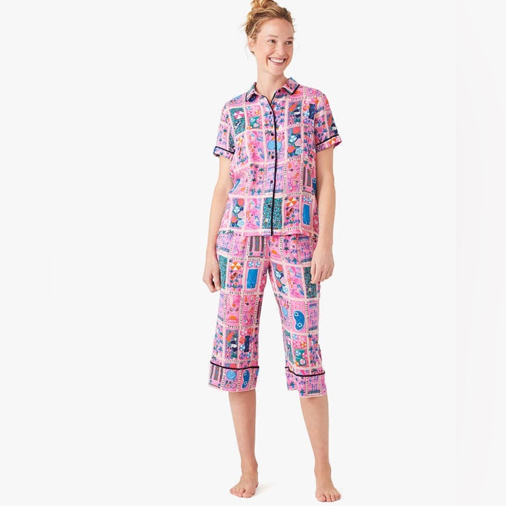 Kate Spade Rooftop Scene Crop Pj Set